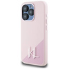 Original Handyhülle IPHONE 15 PRO Karl Lagerfeld Hardcase Silicone Shadow Metal Initial MagSafe rosa
