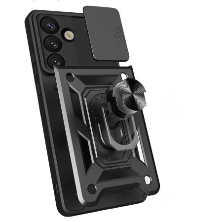 Hybrid Armor Camshield with Stand and Camera Cover for Nothing Phone (3a) 5G - Black