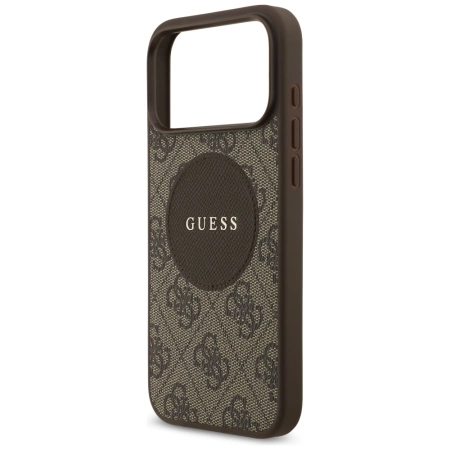 Guess 4G Circle Classic Logo MagSafe case for iPhone 17 Pro Max - brown