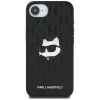 Karl Lagerfeld Monogramm Choupette Kopf Pin iPhone 16e Hülle - Schwarz