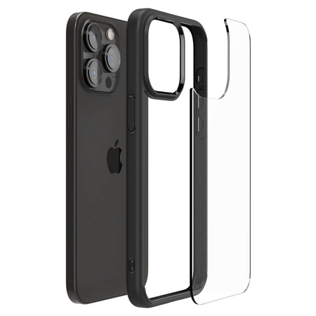 Spigen Crystal Hybrid, mattschwarz – iPhone 15 Pro