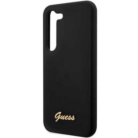 Guess Silicone Script Metal Logo - Etui Samsung Galaxy S23+ (czarny)