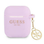 Guess GUA2LSC4EU AirPods 1/2 cover purple / purple Charm Collection 4G