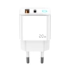 JELLICO ładowarka sieciowa EU11 PD 20W 1xUSB-C + 1xUSB QC3.0 + kabel USB-C - Lightning Biały