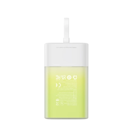 Baseus Popsicle 5200 mAh 20 W Powerbank mit integriertem Lightning Kabel (+ weißes Baseus Simple USB-C - USB-C 60 W/20 V/3 A/30 cm Kabel) – weiß-grün