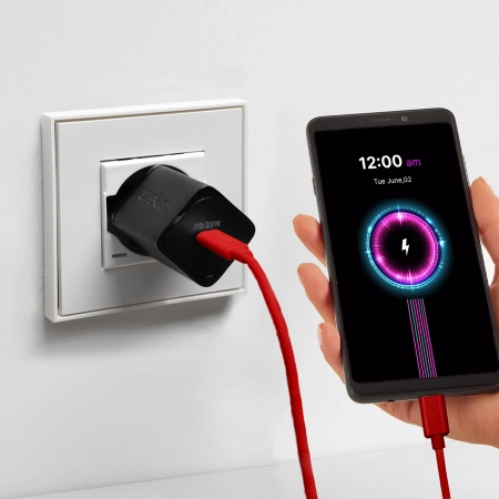 SBS TECABLETISSUETCCR USB-C – USB-C-Kabel 1,5 m 60 W geflochten – rot