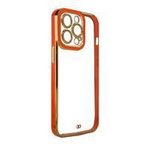 Fashion Case for iPhone 12 Gold Frame Gel Cover Red