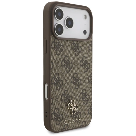 Guess 4G Small Classic Logo MagSafe Hülle für iPhone 17 Pro Max – Braun