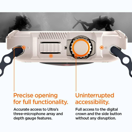 Etui APPLE WATCH ULTRA 1 / 2 (49MM) Spigen Rugged Armor beżowe