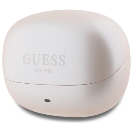 Słuchawki Bluetooth Guess Capsule Printed Logo TWS + stacja dokująca - różowe