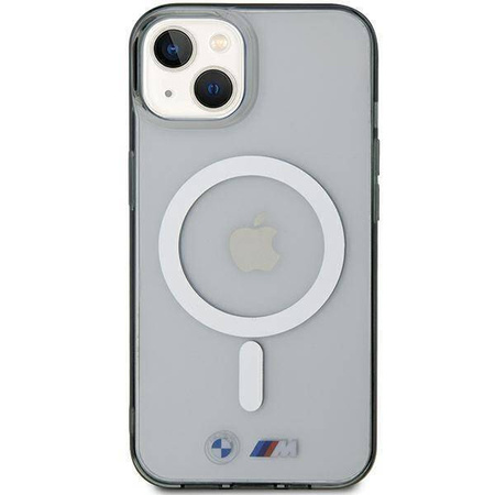 Etui BMW Silver Ring MagSafe do iPhone 15 - przezroczyste