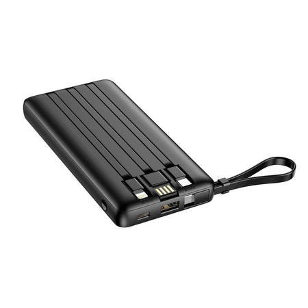 Bateria zewnętrzna (Powerbank) VEGER C10 - 10 000mAh (Micro + Typ C + Lightning 8-pin) czarny (W1116)