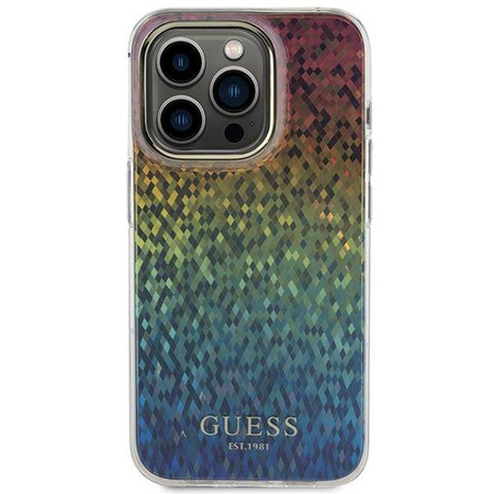 Guess IML Faceted Mirror Disco Iridescent Hülle für iPhone 15 Pro – mehrfarbig
