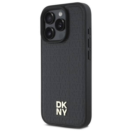 Original Handyhülle IPHONE 16 PRO MAX DKNY Repeat Pattern Stack Logo (DKHMP16XPSHRPSK) schwarz