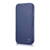 iCarer CE Premium Leather Folio Case skórzane etui iPhone 14 Pro Max z klapką magnetyczne MagSafe niebieski (WMI14220716-BU)