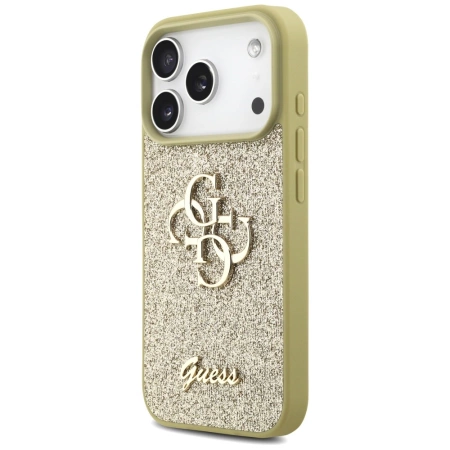 Guess Fixed Glitter Big 4G Hülle für iPhone 17 Pro - Gold