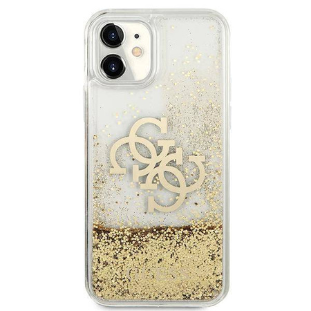 Oryginalne Etui IPHONE 11 Guess Hardcase 4G Big Liquid Glitter (GUHCN61LG4GGO) złote
