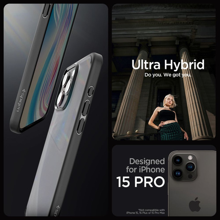 Spigen ULTRA HYBRID IPHONE 15 PRO FROST SCHWARZ