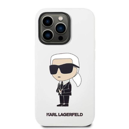 Karl Lagerfeld Silicone NFT Ikonik - Etui iPhone 14 Pro (biały)