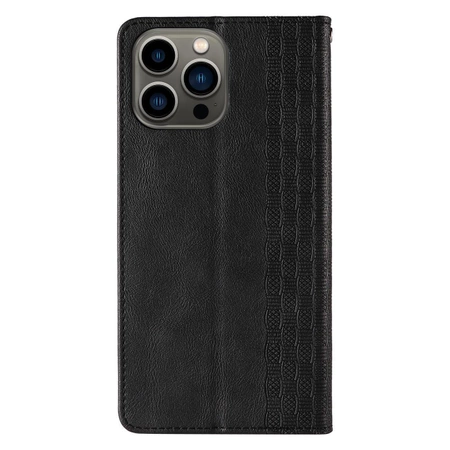 Magnet Strap Case Case for iPhone 14 Plus Flip Wallet Mini Lanyard Stand Black