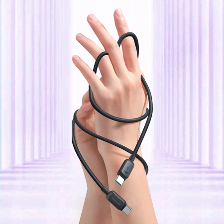 Joyroom Multi-Color Series A14 USB-C / USB-C 60W Kabel 1,2 m – Schwarz