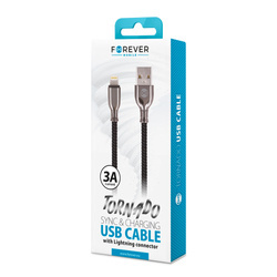 Forever kabel Tornado USB - Lightning 1,0 m 3A czarny