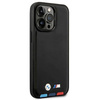Original Case IPHONE 14 PRO MAX BMW Leather Stamp Tricolor MagSafe (BMHMP14X22PTDK) black