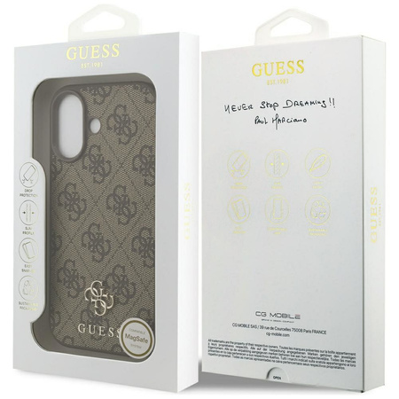 GUESS futerał do IPHONE 17 kompatybilny z MagSafe GUHMP17SP4SM4MW (PU 4G Small 4G and Classic) brązowy
