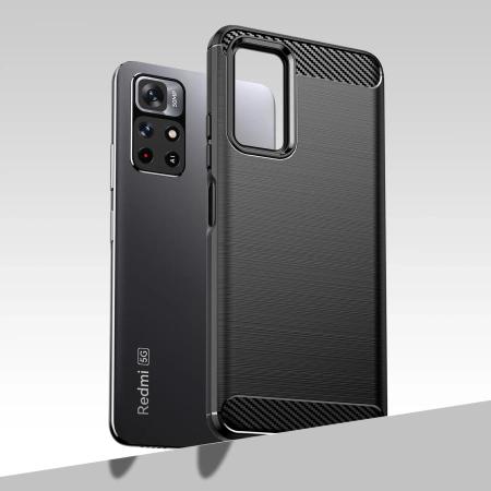 Carbon Case Flexible Schutzhülle für Xiaomi Redmi Note 11 schwarz