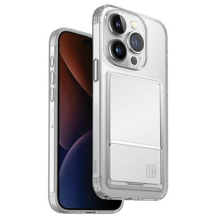 Uniq Air Fender ID-Hülle iPhone 15 Pro Max 6,7&quot; nackt transparent Kartensteckplatz