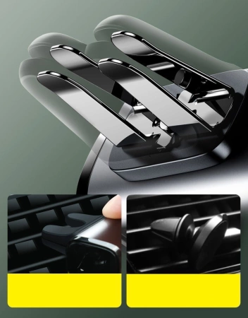 Uchwyt Samochodowy do Kratki Nawiewu / Wentylacyjnej Baseus Steel Cannon Air Outlet Car Mount (SUGP-01) czarny