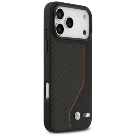 BMW M Carbon Line &amp; Logo MagSafe Case für iPhone 17 Pro Max – Rot