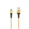 DENMEN KABEL USB DO LIGHTNING 2.4A WZMACNIANY OPLOT IPHONE DENMEN ZŁOTY 1M D02L