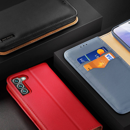 Dux Ducis Hivo Genuine Leather Bookcase type case for Samsung Galaxy S22+ (S22 Plus) blue