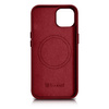 iCarer Case Leather genuine leather case cover for iPhone 14 Plus red (MagSafe compatible)