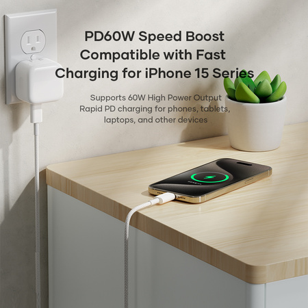 Rock Kabel Z20 - Typ C na Typ C - PD 60W 3A 1 metr biały