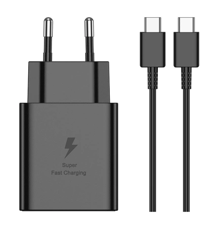 JELLICO wall charger EU45 GaN PD 45W 1xUSB-C + cable USB-C - USB-C Black