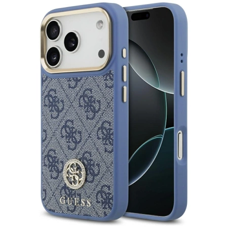 Guess 4G Strass Logo MagSafe Case für iPhone 17 Pro - Blau