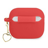 Oryginalne Etui APPLE AIRPODS 3 Guess Silicone Charm Heart Collection (GUA3LSCHSR) czerwone