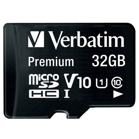 Verbatim Karta microSDHC 32GB V10 + adapter czarny/black 44083