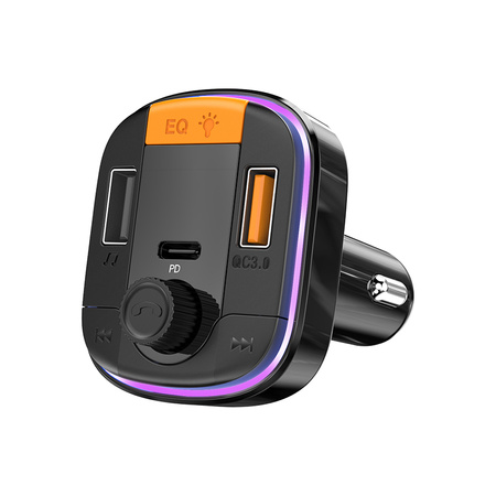 Yesido Transmiter FM Y45 MP3, Bluetooth - 2xUSB + Typ C + microSD - QC 18W PD 20W czarny
