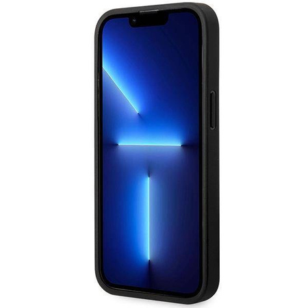 Original Handyhülle IPHONE 14 PRO MAX BMW Leather Diamond Pattern MagSafe MagSafe (BMHMP14X22RFGK) schwarz