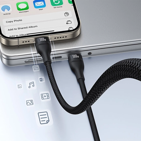 Baseus Flash Series 3 100W USB-C 3in1 Kabel - USB-C+USB-C+ Lightning 1,5m + 3 x 0,25m - schwarz
