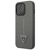 Original Case IPHONE 14 PRO MAX Guess Hardcase Saffianotriangle Logo (GUHCP14XPSATLG) silver