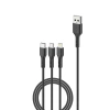 FONENG kabel X36 3w1 3A 1.2M Czarny