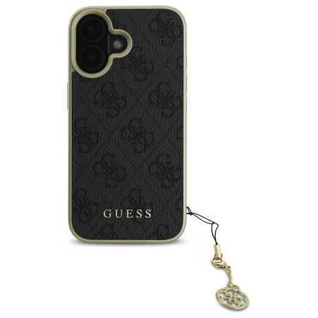 Original Handyhülle IPHONE 16 Guess Hardcase 4G Charms Collection (GUHCP16SGF4GGR) schwarz