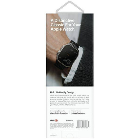 Armband für APPLE WATCH 4 / 5 / 6 / 7 / 8 / SE / ULTRA (42 / 44 / 45 / 49 MM) UNIQ Osta Stainless Steel schwarz
