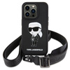 Karl Lagerfeld KLHCP15SSCBSKNK iPhone 15 6,1&quot; Hardcase schwarz/schwarz Crossbody Silikon Ikonik