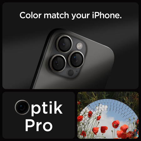 Spigen Optik.tR EZ Fit Kameraschutz für iPhone 14 Pro / Pro Max / 15 Pro / Pro Max - natürliches Titan 2 Stk.