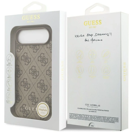 Etui Guess 4G Charms Collection MagSafe na iPhone Air - brązowe